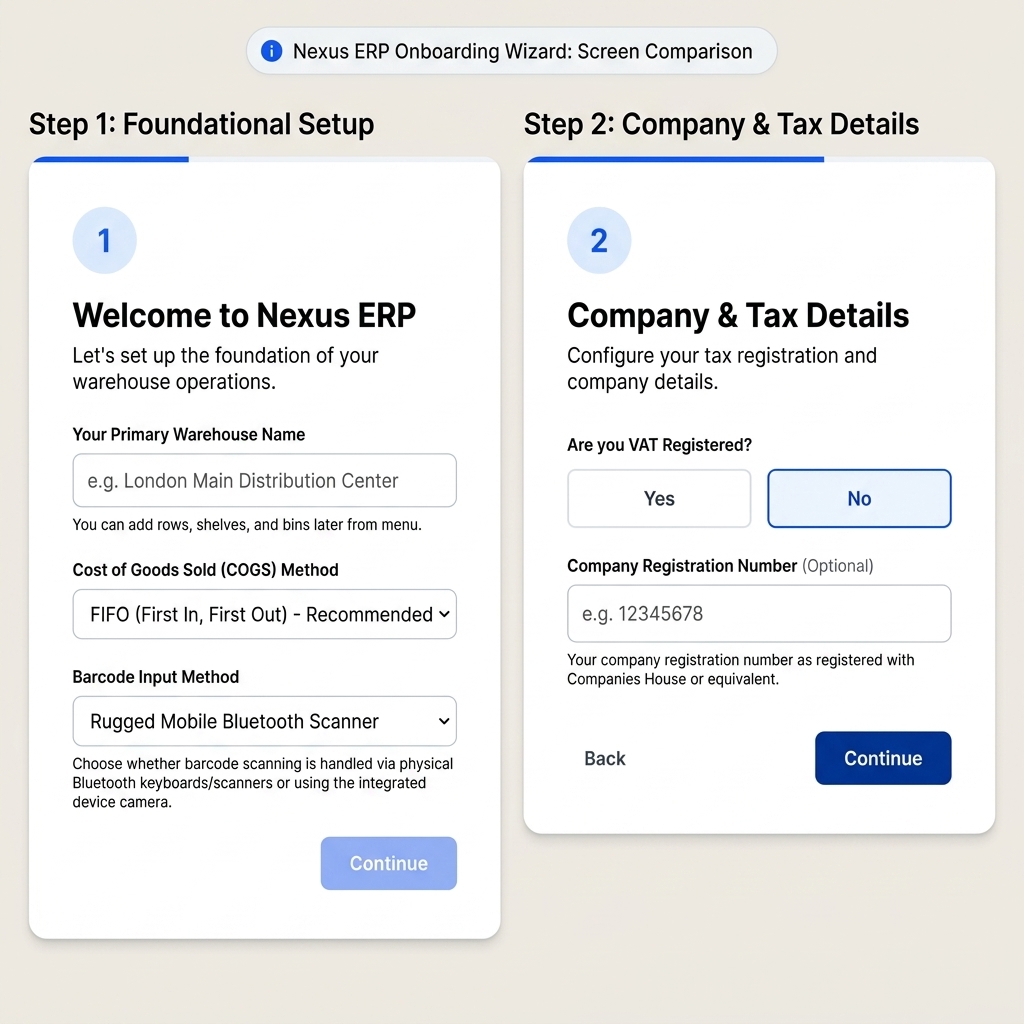 Onboarding Setup Wizard Stages